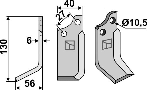 Blade 130x40mm, left