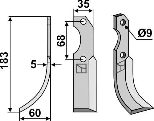 Blade 183x35mm, left