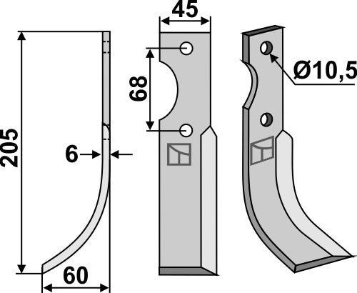 Blade 205x45mm, left
