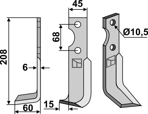 Blade 208x45mm, left