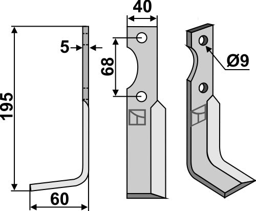 Blade 195x40mm, left