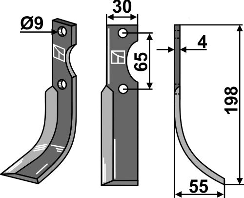 Blade 198x30mm, right
