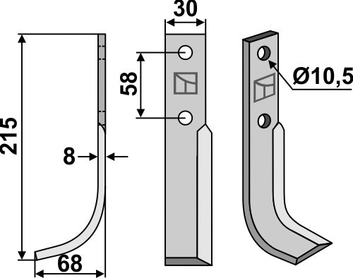 Blade 215x30mm, left