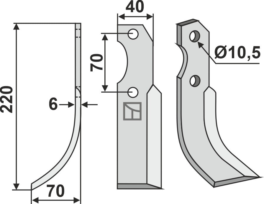 Blad 220x40mm, venstre