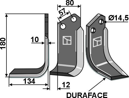 Blad DURAFACE 180x80 mm, vänster