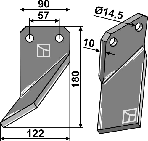 Blad 180 x 90 mm, vänster