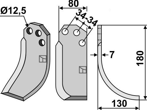 Blade 180x80mm, right