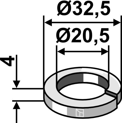 Delad bricka Ø32,5x4xØ20,5
