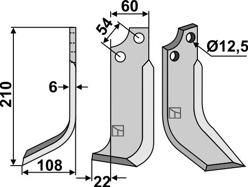 Blad 210x60mm, venstre