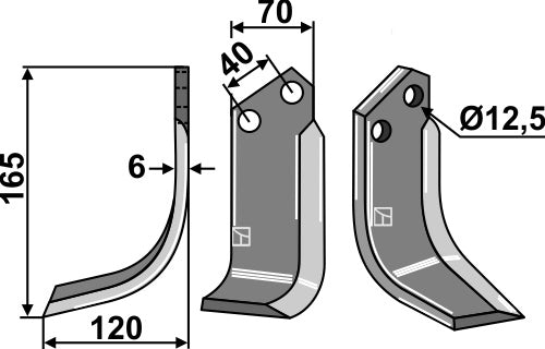 Blad 175x70mm, venstre