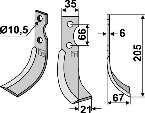 Blade 205x35mm, right