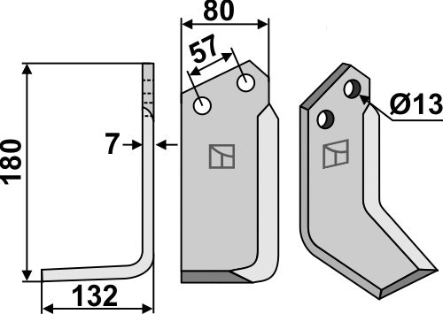 Blad 180x80mm, venstre