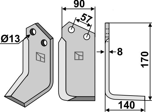 Blade 170x90mm, right