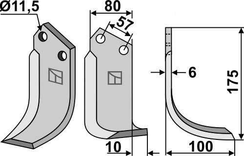 Blade 175x80mm, right