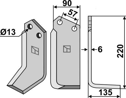Blade 220x90mm, right