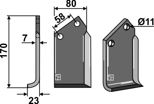 Blad 170 x 80 mm, vänster