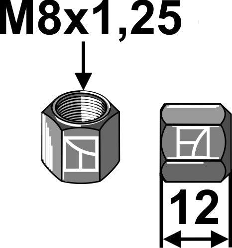 Mutteri M8x1,25 - 10,9