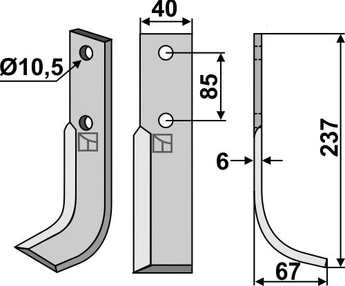Blade 237x40mm, right