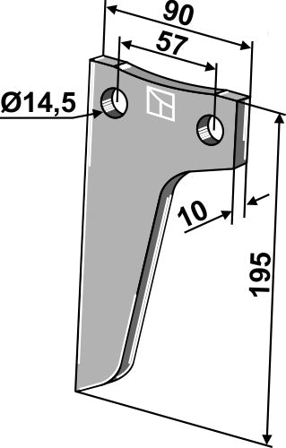 Pyörivä piikki 195 x 90 mm