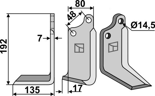 Blad 192x80mm, venstre