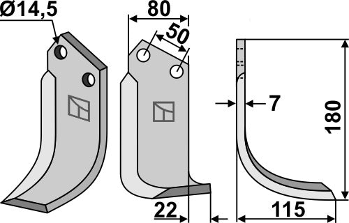 Blade 180x80mm, right