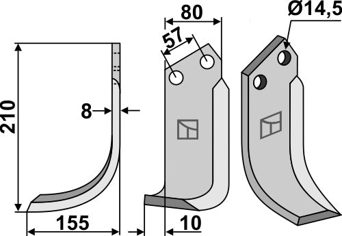 Blad 210x80mm, venstre
