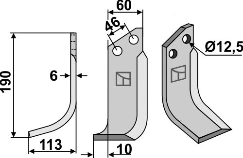 Blade 190x60mm, left