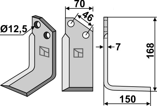 Blade 168x70mm, right