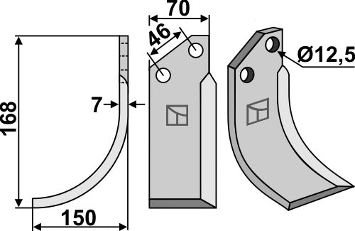 Blade 168x70mm, left