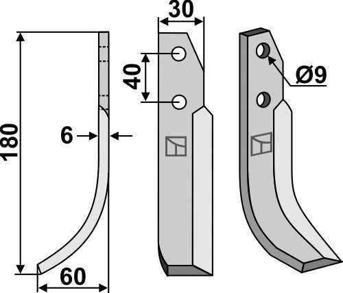 Blade 180x30mm, left