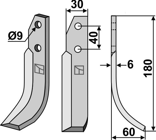 Blade 180x30mm, right