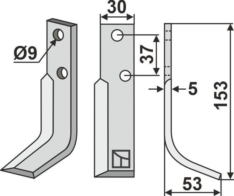 Blade 153x30mm, right