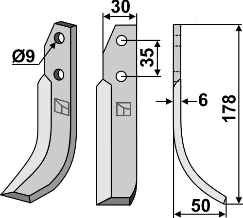 Blade 178x30mm, right