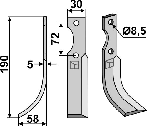 Blade 190x30mm, left