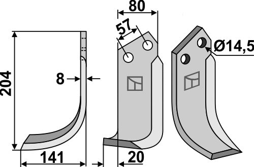 Blade 204x80mm, left