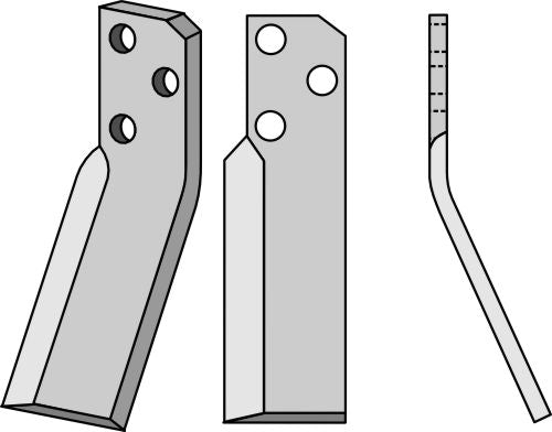 Rotary tine 225x60mm, right
