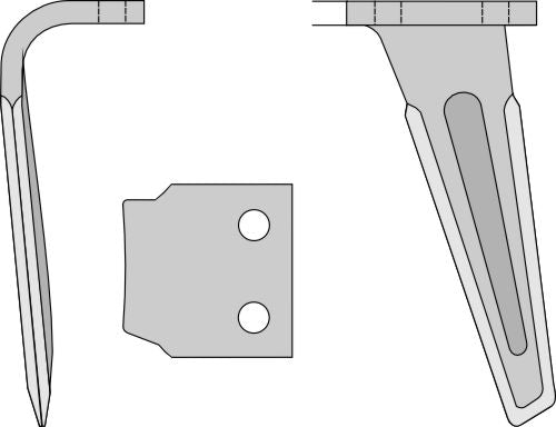 Tand för rotorharvar 295 mm, vänster
