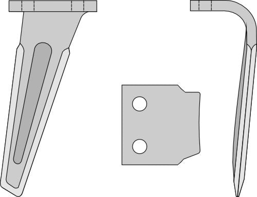 Tand för rotorkultivator 295 mm, höger