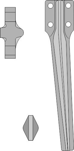 Tand till rotorharv 330 mm, vänster