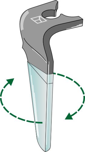 Tand för rotorkultivatorer (DURAFACE) 305 mm, höger