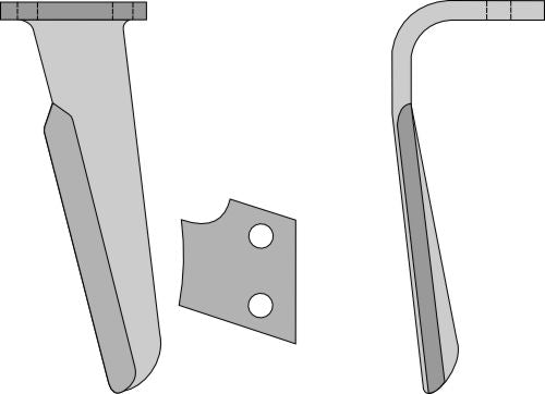 Kierrekultivaattorin piikki 280 mm, vasen