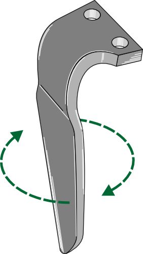 Tine for rotary harrows, right