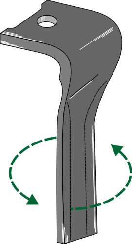 Tine for rotary harrows, left
