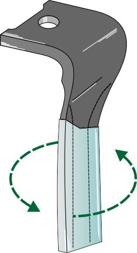 Tand för rotorharvar (DURAFACE), vänster