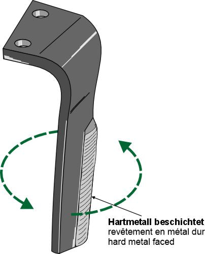Tine for rotary harrows, left