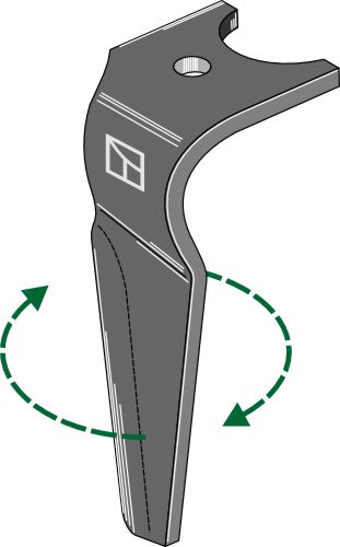 Tine for rotary harrows, right