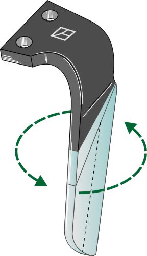 Tand för rotorharvar (DURAFACE), vänster