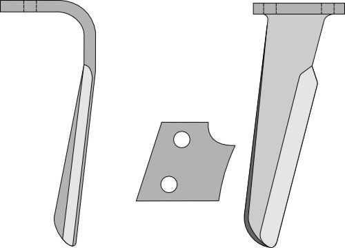 Tine for rotary harrows, right