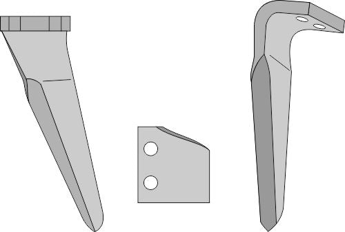 Tine for rotary harrows, left