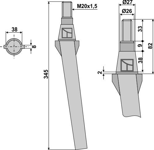 Pyörivän äesän piikki
